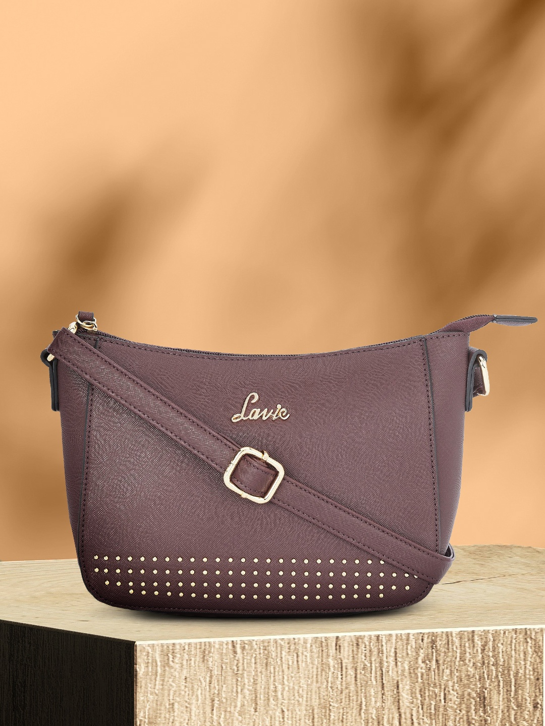 

Lavie Maroon Embellished Sling Bag