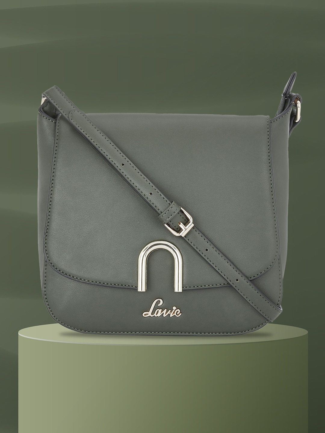 

Lavie Olive Women Green Solid Sling Bag