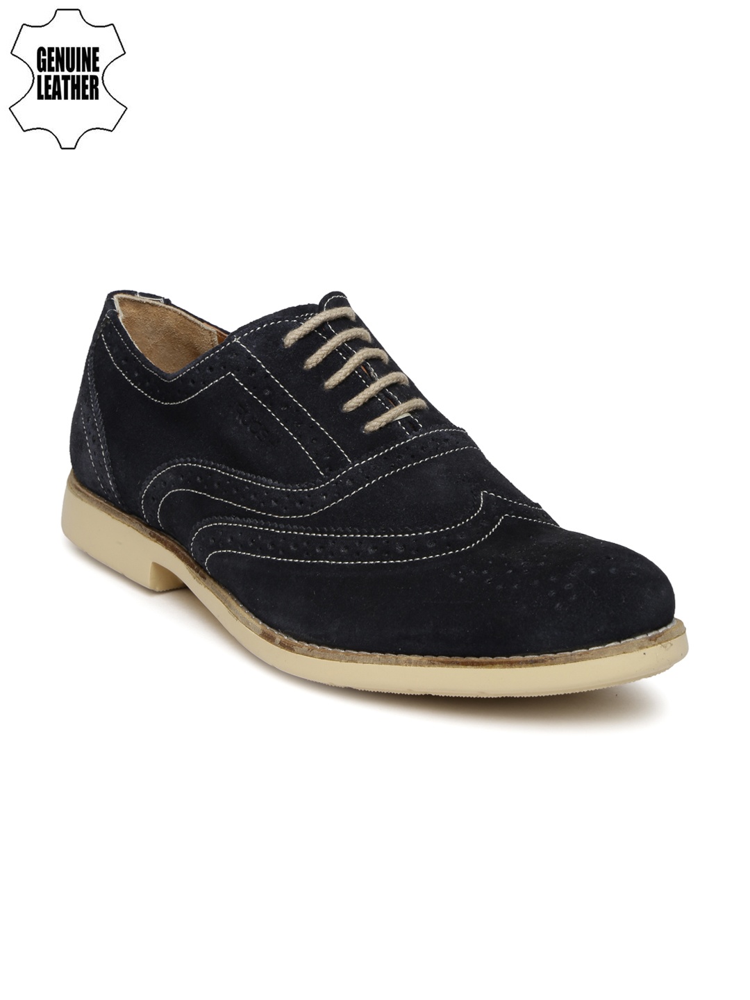 

Ruosh Casual Men Navy Leather Boots, Navy blue