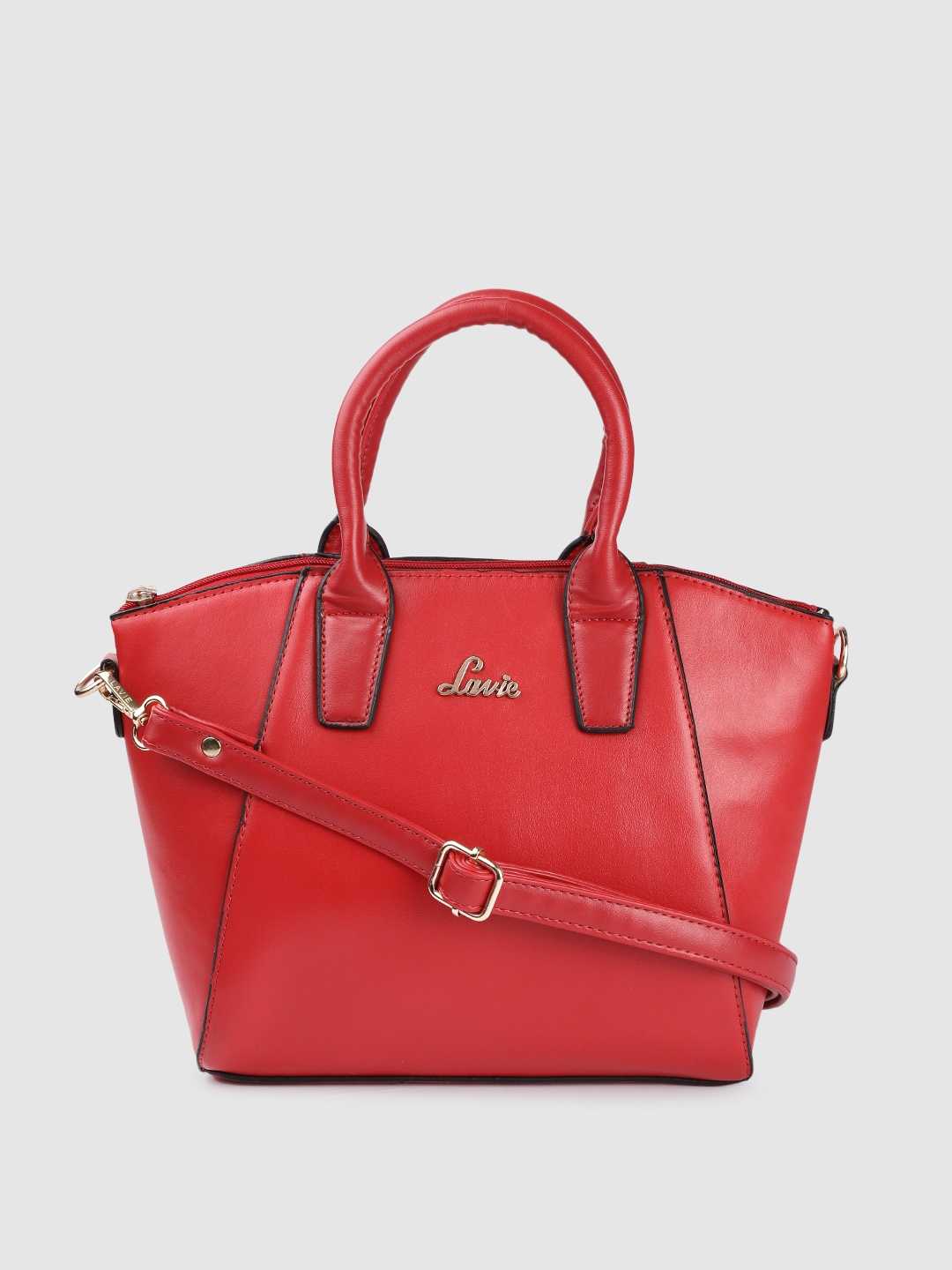 

Lavie Red Solid Structured Handheld Bag