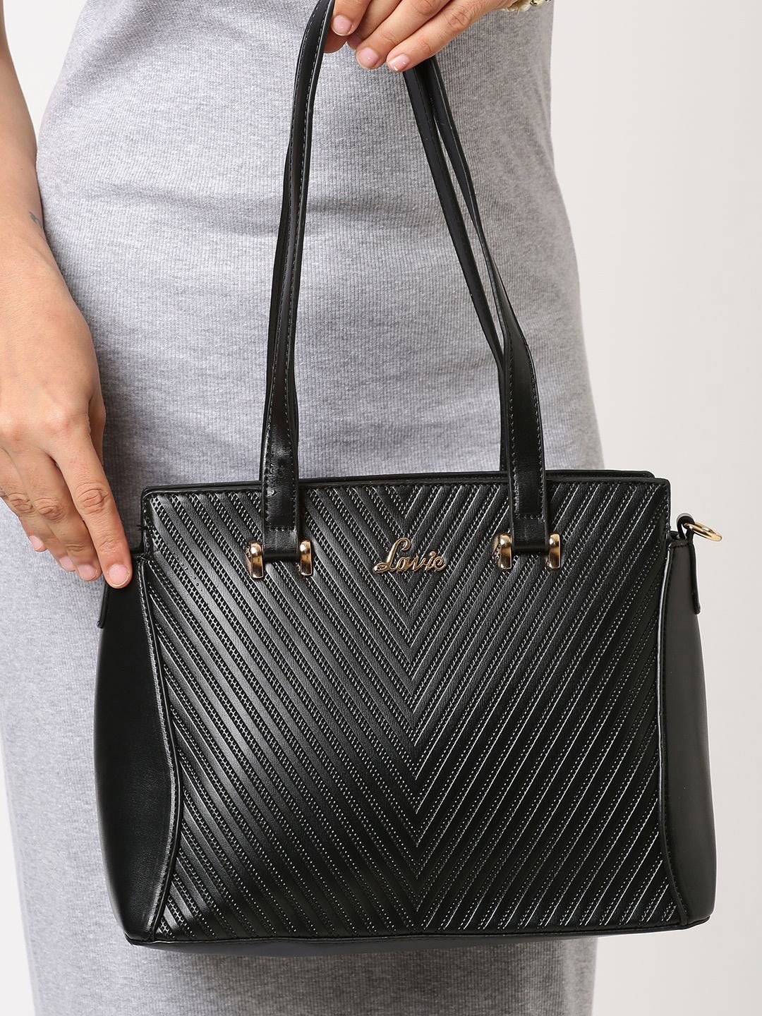

Lavie Alcott Women Black Large Satchel