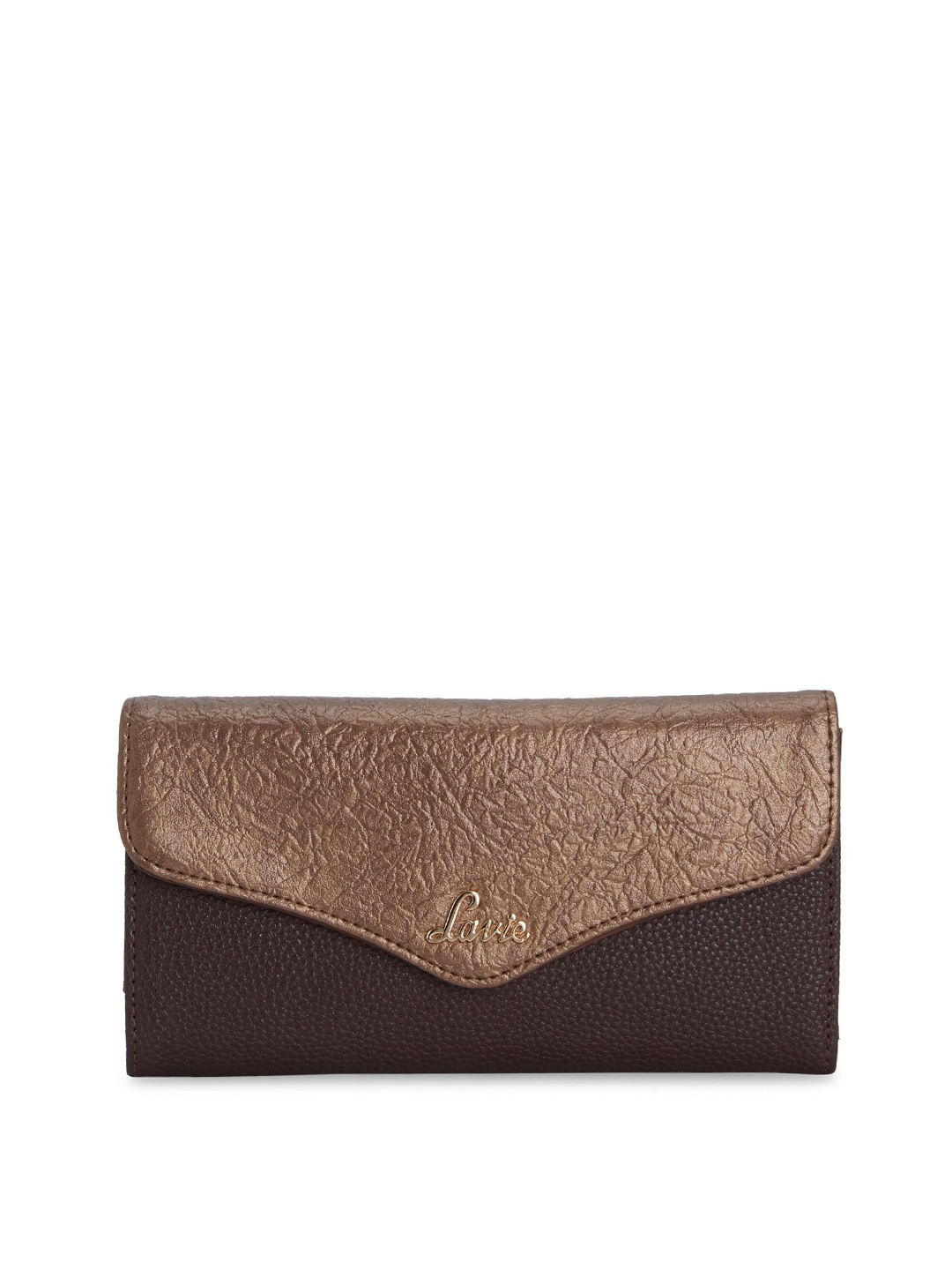 

Lavie Women Brown Colourblocked Three Fold Wallet