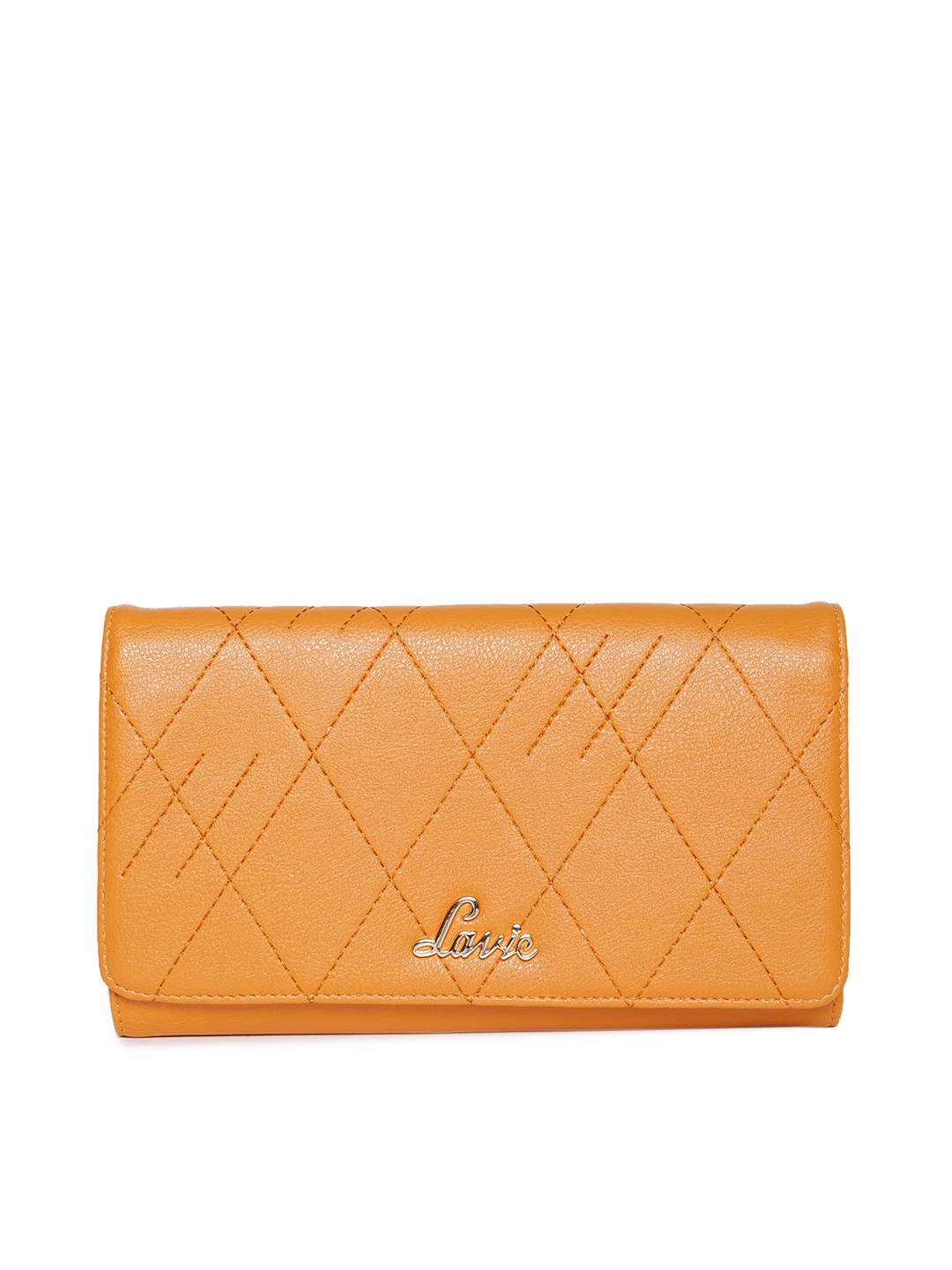 

Lavie Women Yellow Textured Three Fold Wallet