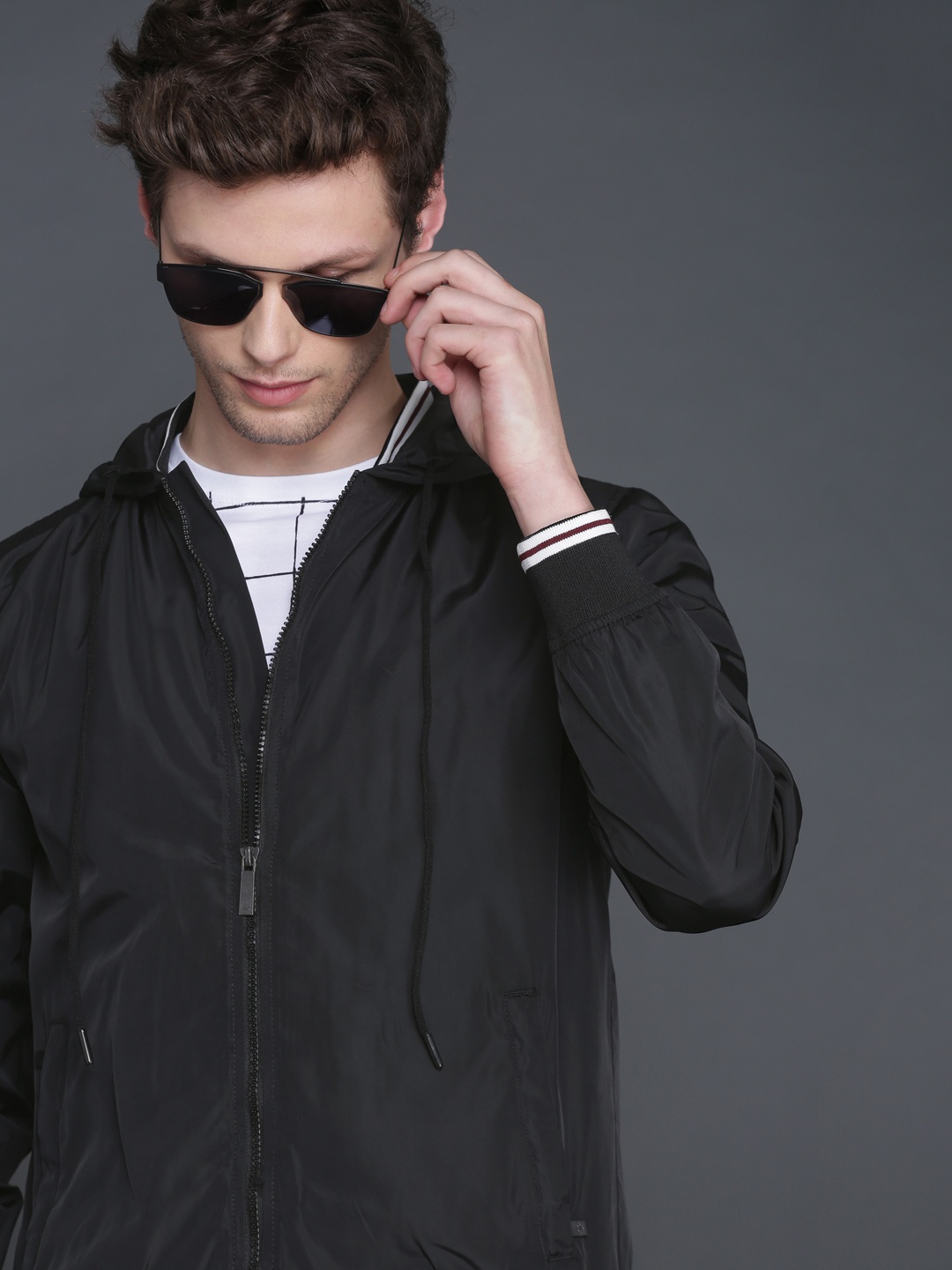 

WROGN Men Black Solid Bomber Jacket