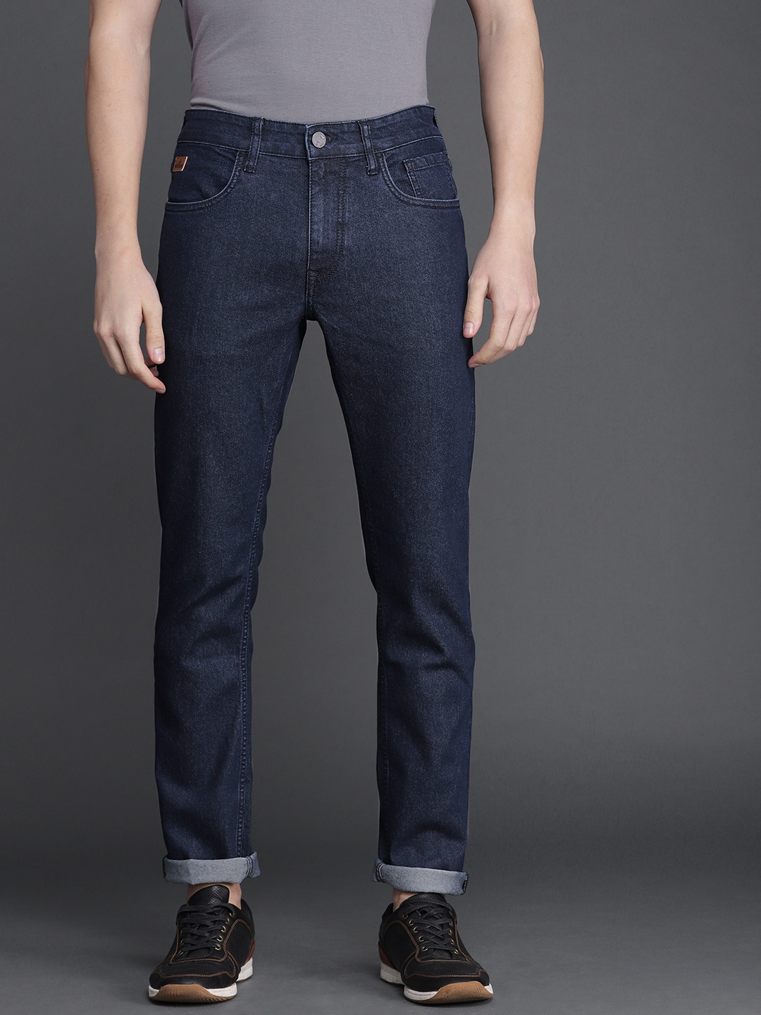 

WROGN Men Blue Slim Fit Mid-Rise Clean Look Stretchable Jeans