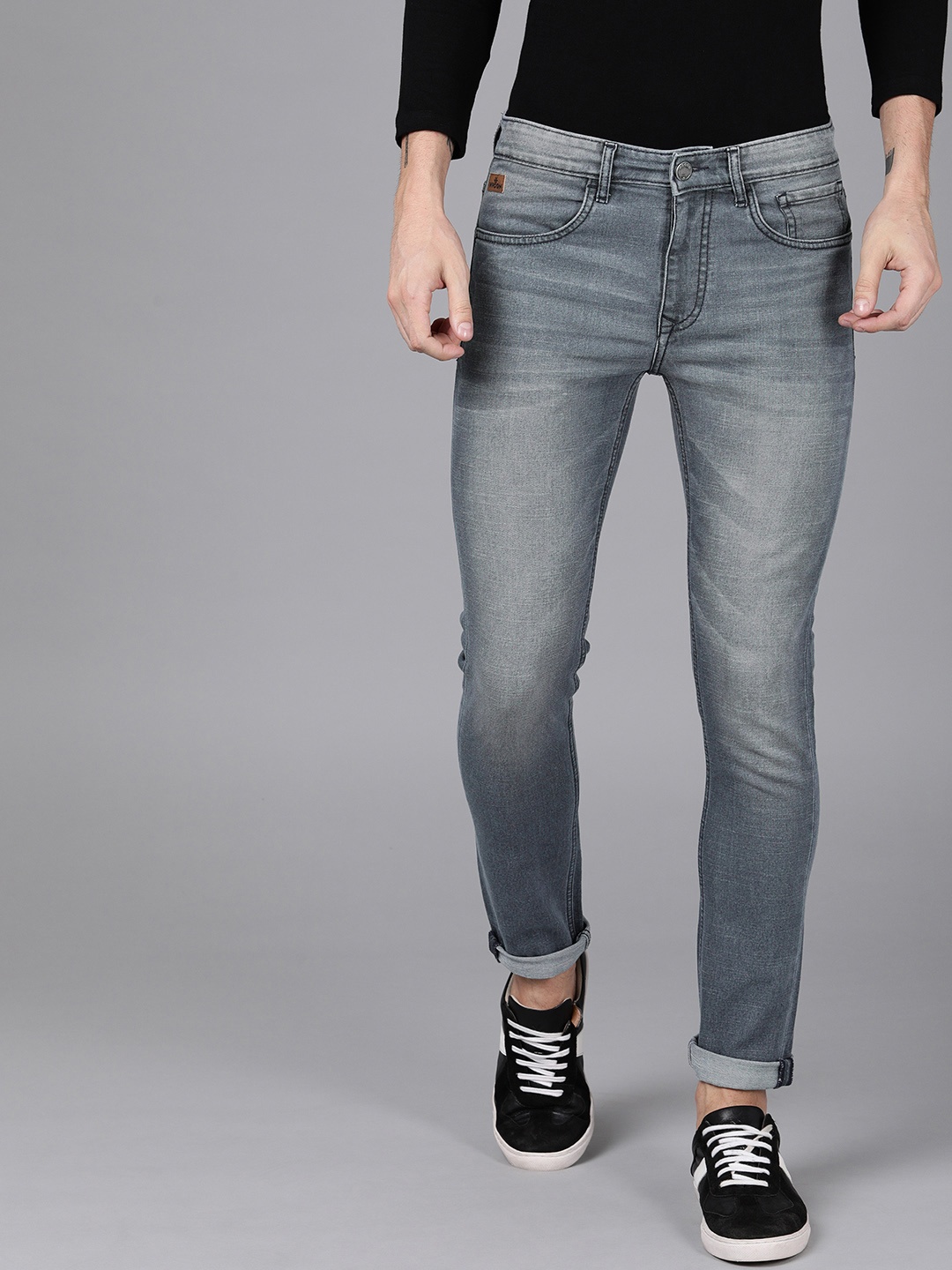 

WROGN Men Blue Slim Fit Mid-Rise Clean Look Jeans