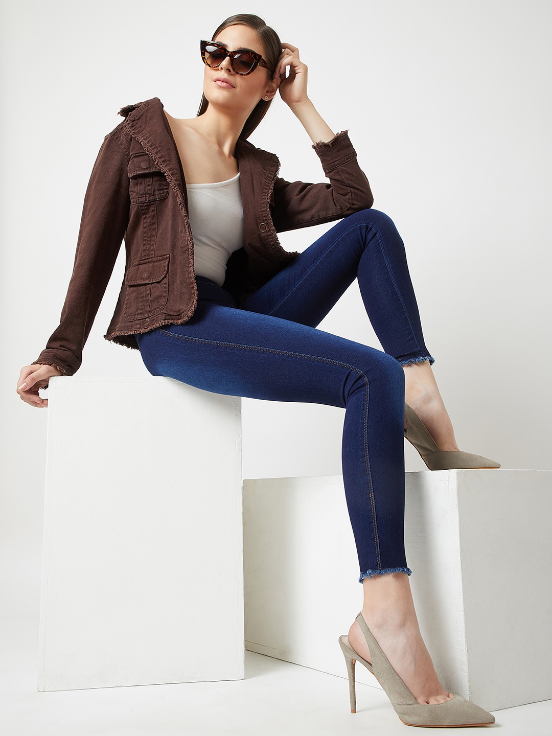 

Miss Chase Women Blue Jeggings, Navy blue
