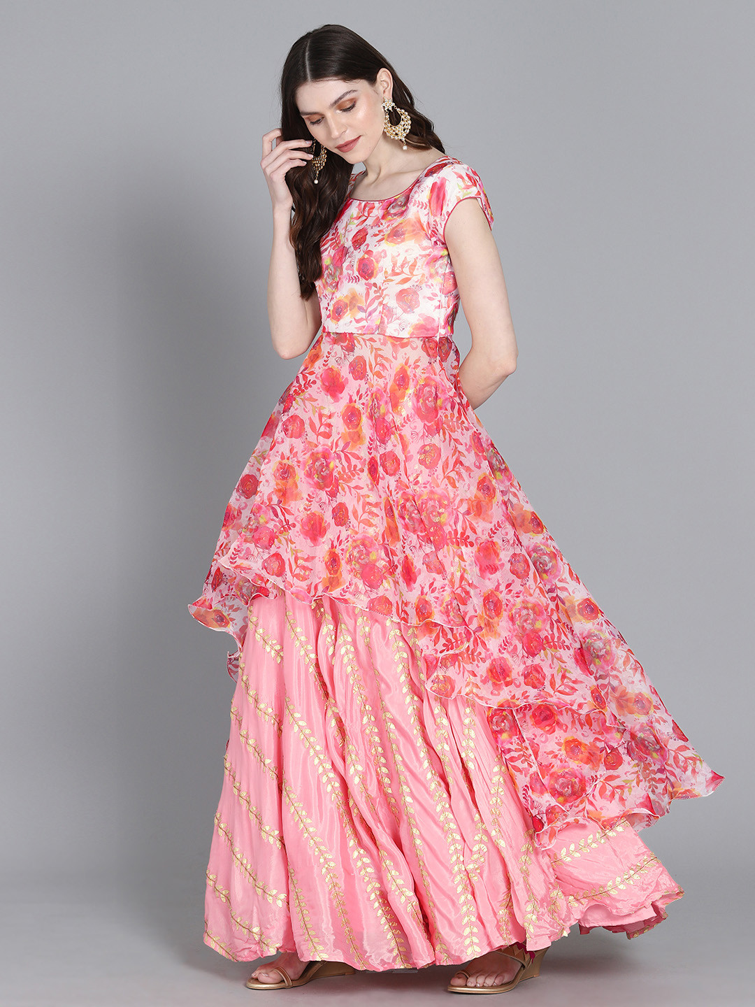 

Ethnovog Pink Printed Made to Measure Lehenga Kurta