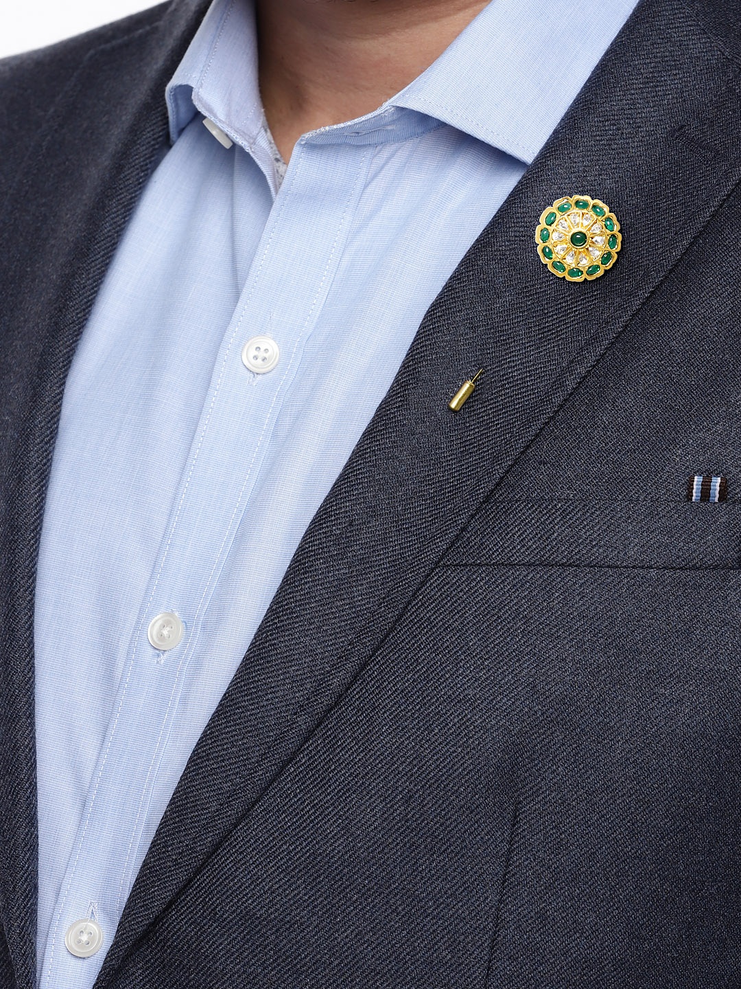 

AccessHer Unisex Gold-Toned Brooch Lapel Pin, Green