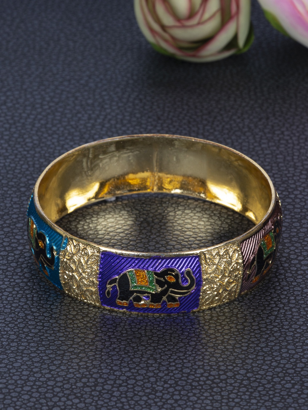 

AccessHer Women Gold-Plated Meenakari Bangle