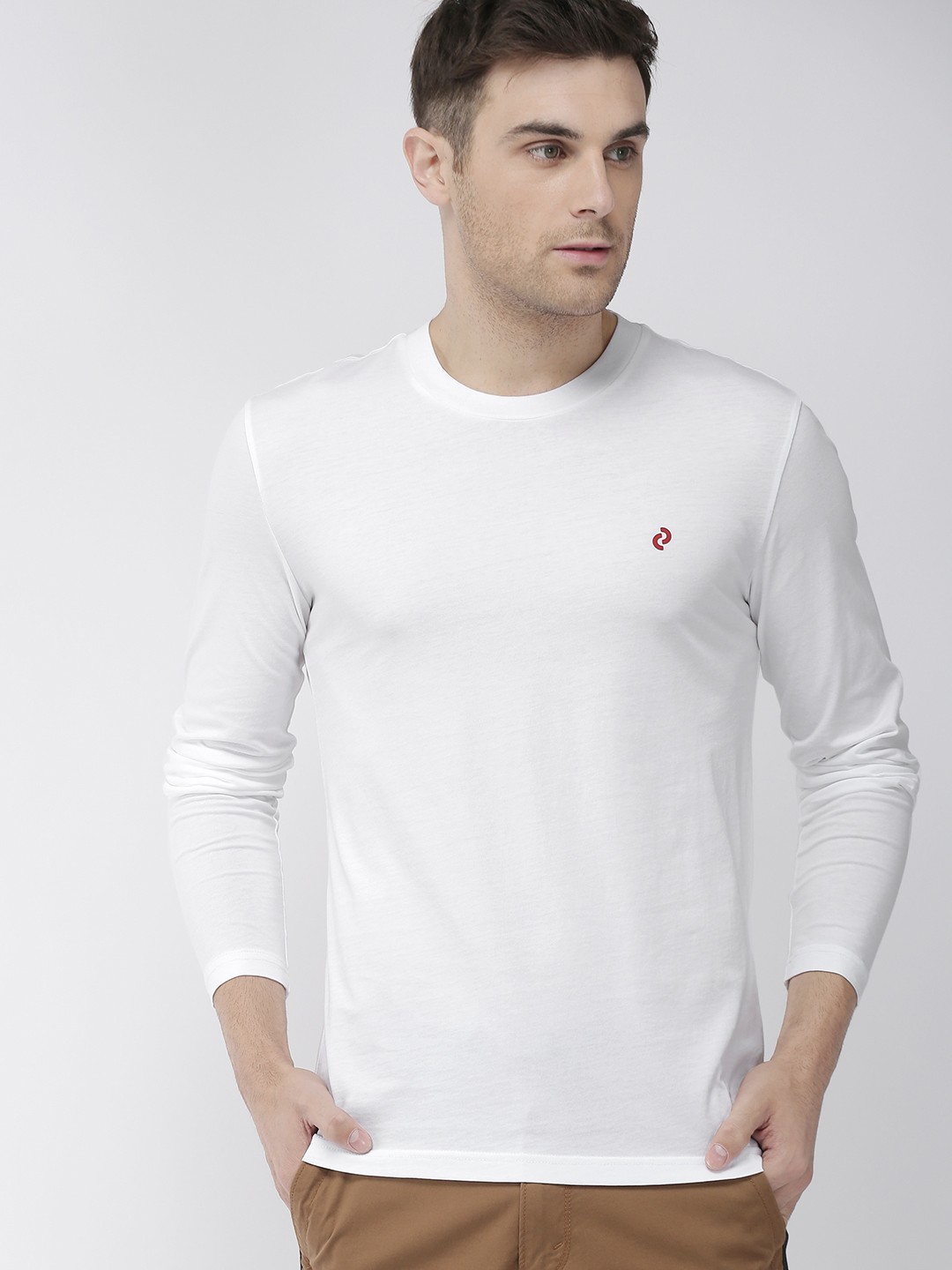 

Denizen From Levis Men White Solid Round Neck Pure Cotton T-shirt