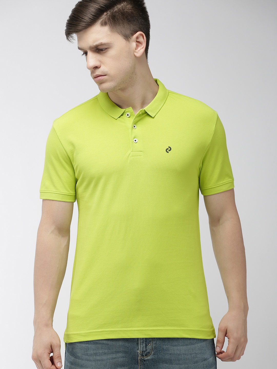 

Levis Men Lime Green Solid Regular Fit Polo Collar Pure Cotton T-shirt