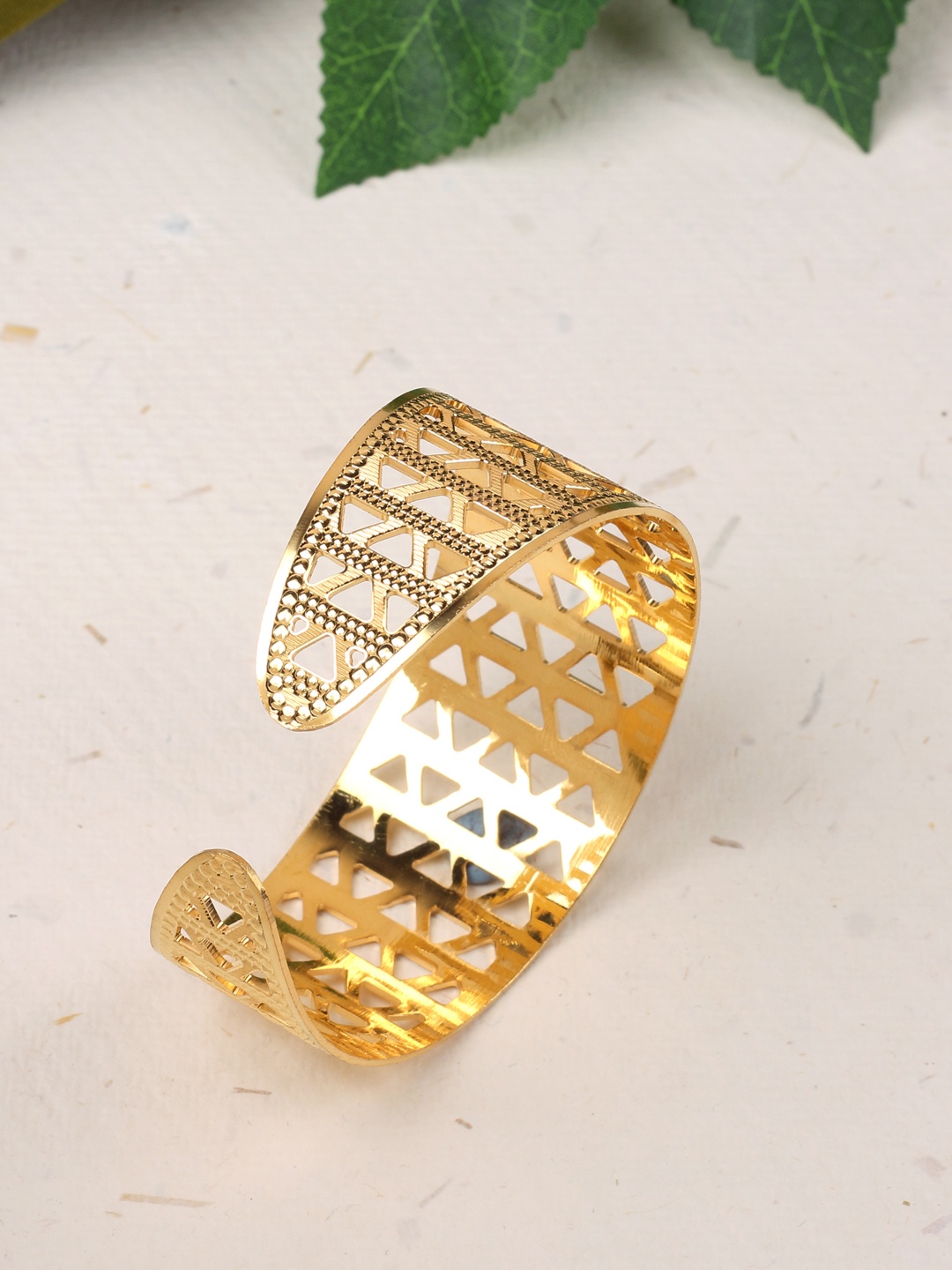 

AccessHer 22 KT Gold-Plated Cut-Out Cuff Bracelet