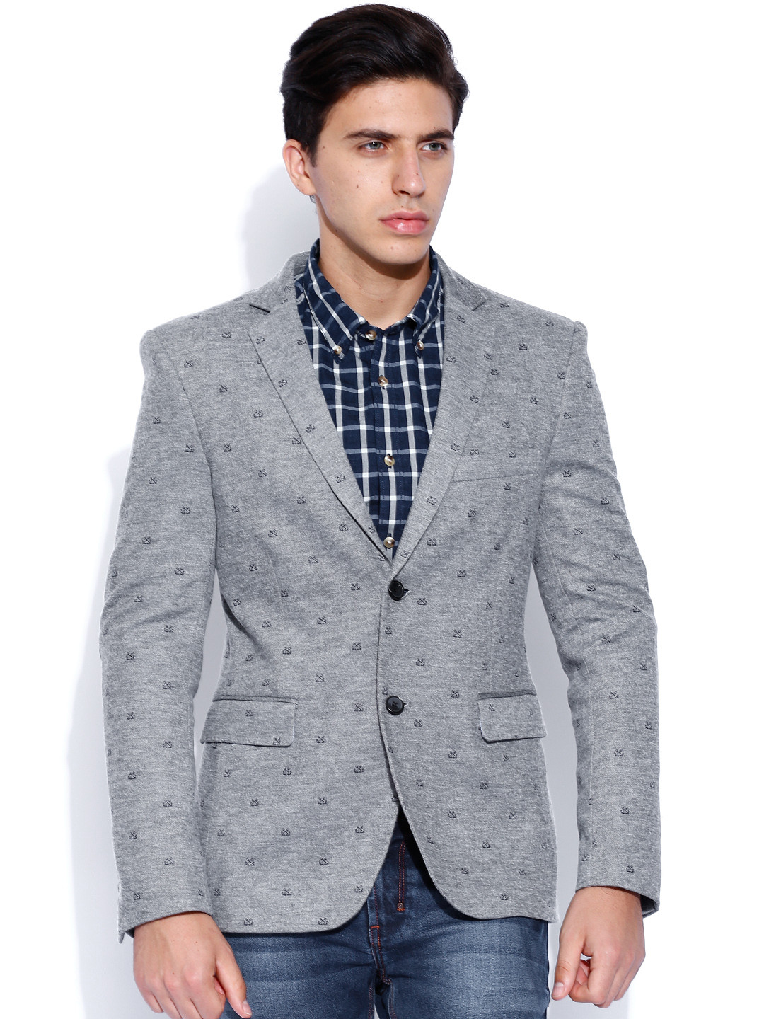

Arrow Sport Grey Printed Blazer