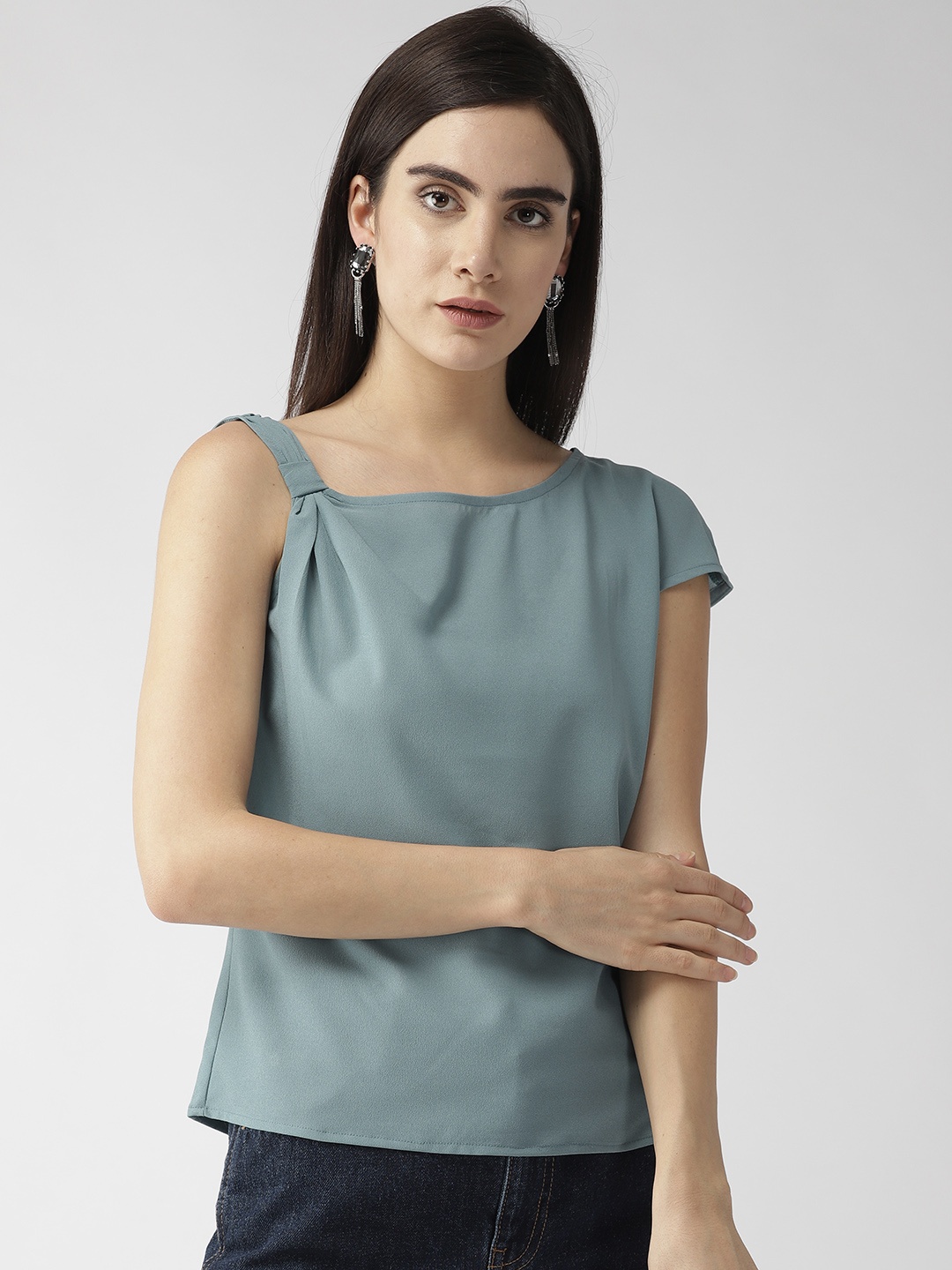 

MISH Women Blue Solid Top
