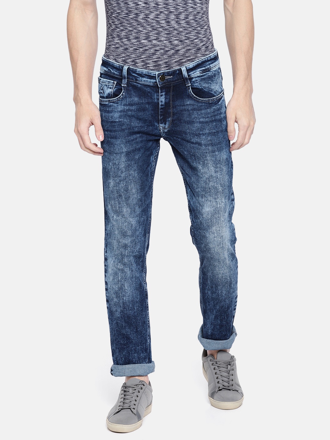 

Parx Men Blue Slim Tapered Fit Low-Rise Clean Look Stretchable Jeans