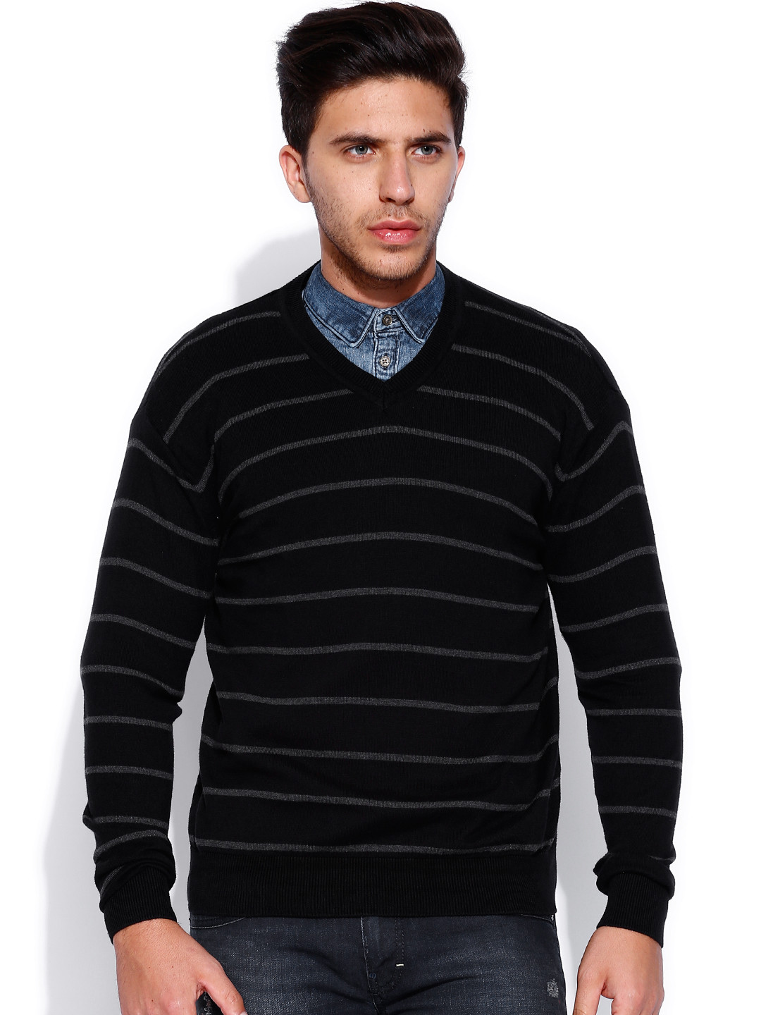 

Locomotive Black Striped Sweater