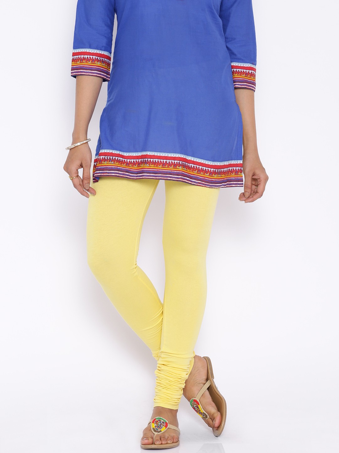 

Rangmanch by Pantaloons Yellow Churidar Leggings