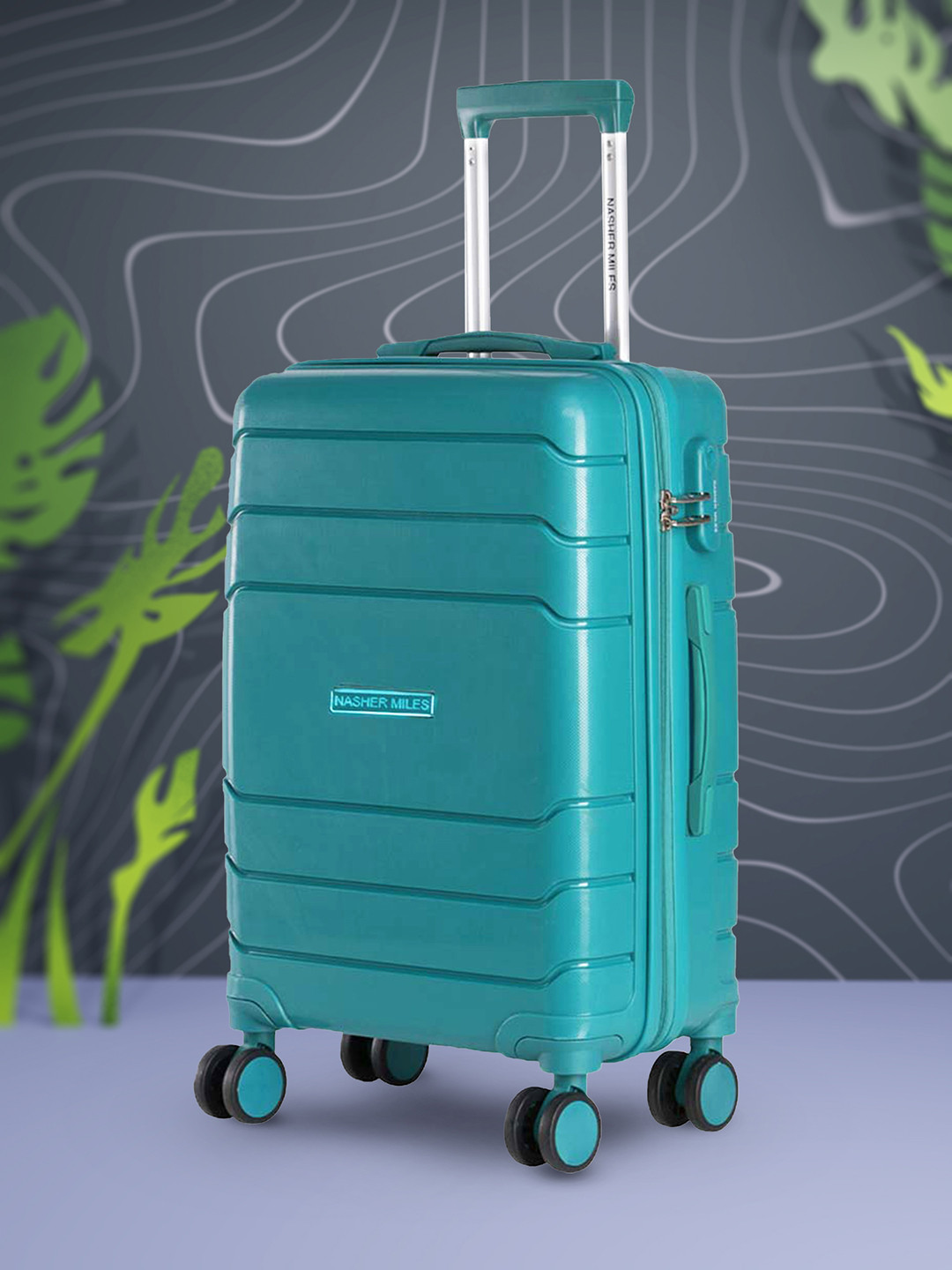 

Nasher Miles Unisex Teal Green Patterned Lisbon Large Trolley Bag