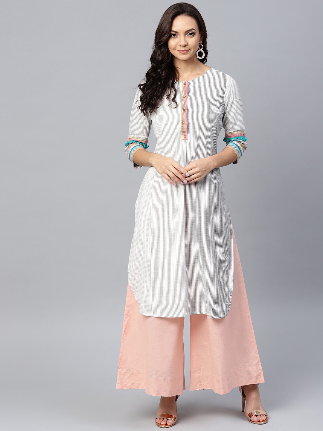 

W Straight Cotton Kurta, White