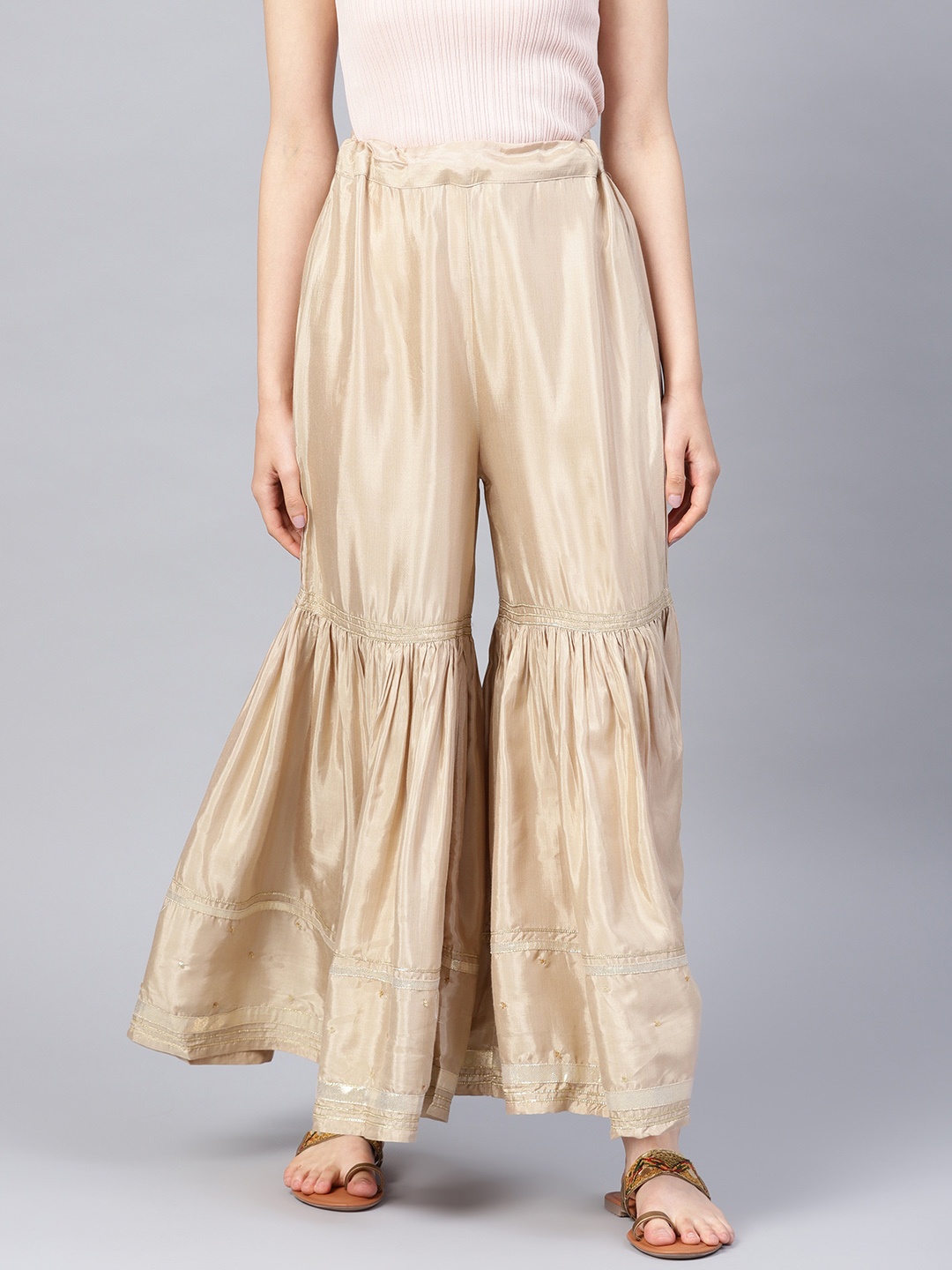 

W Women Beige Solid Sharara