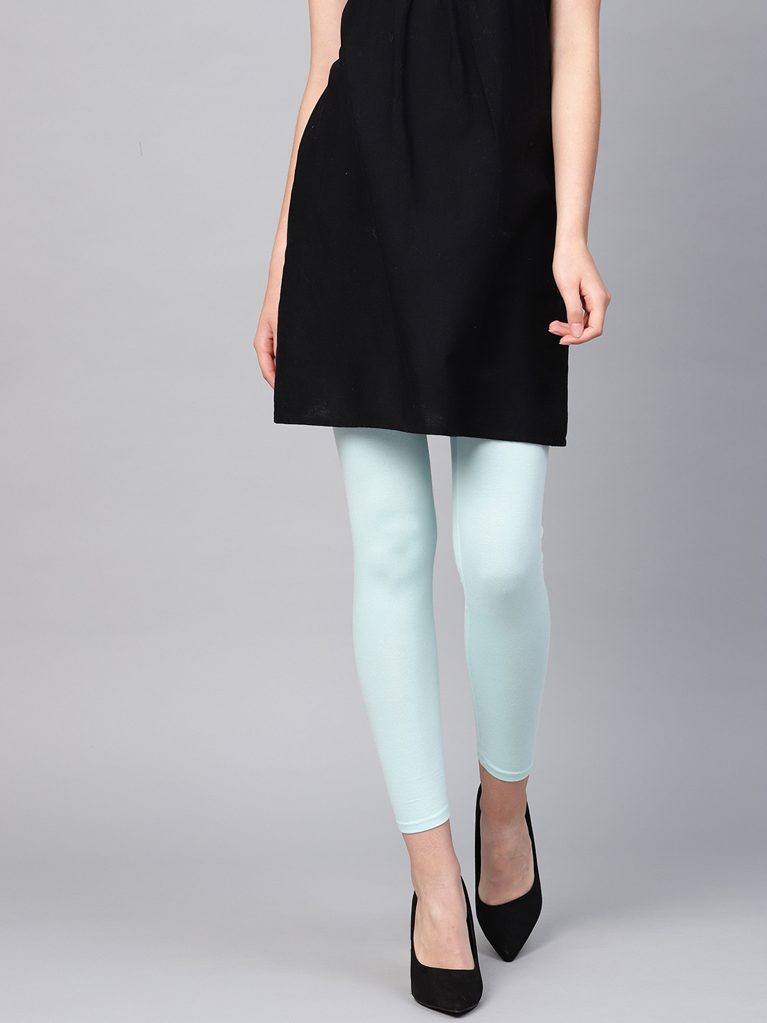 

W Women Blue Solid Ankle Length Leggings