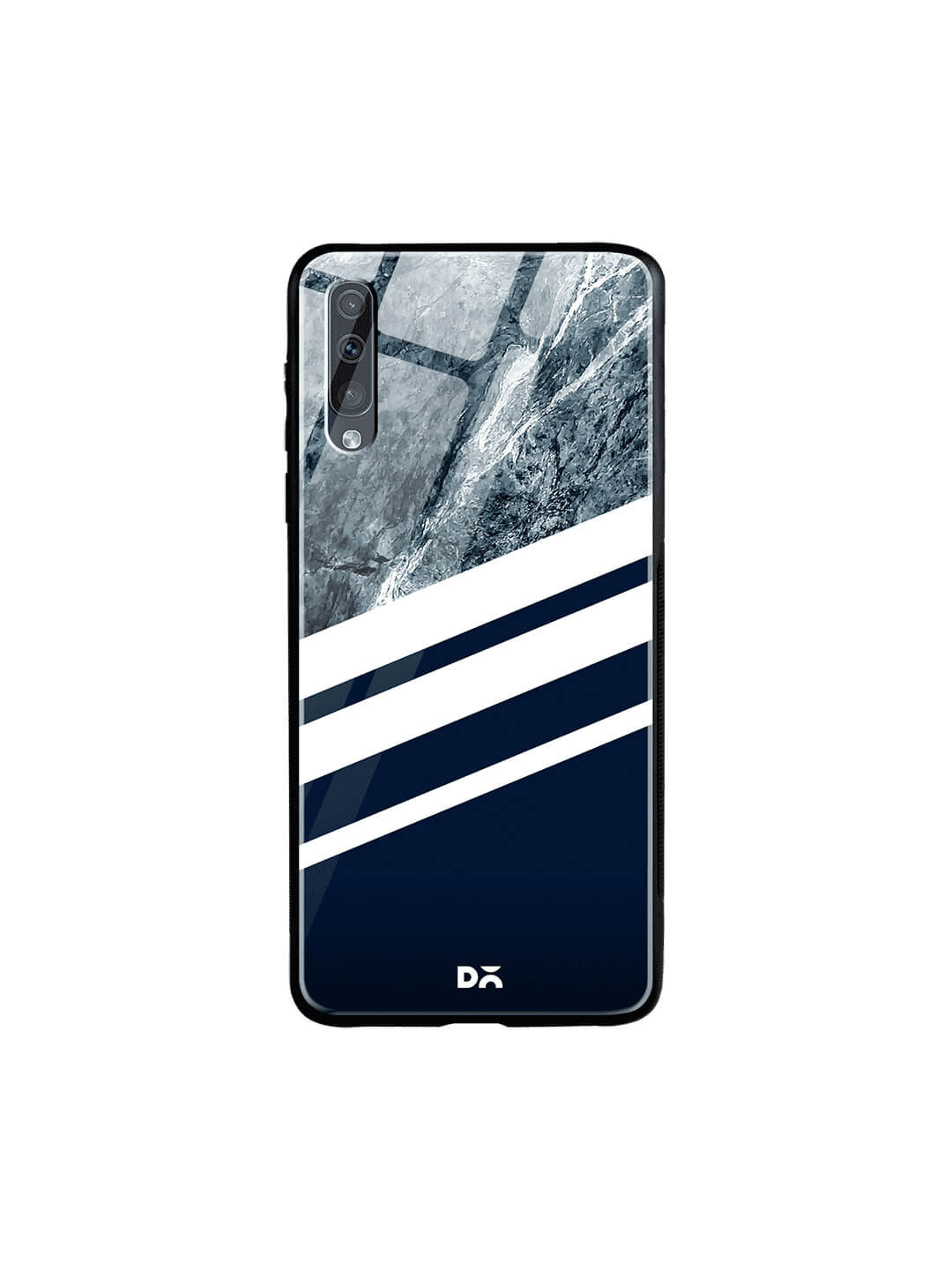

DailyObjects Blue & White Printed Samsung Galaxy A50 Glass Case Cover