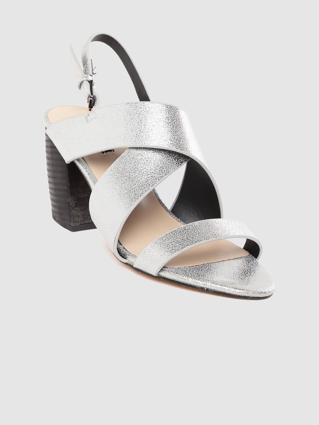 

Van Heusen Woman Women Silver-Toned Solid Heels
