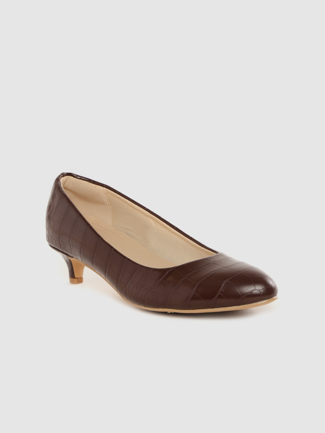 

Van Heusen Woman Coffee Brown Croc Textured Pumps