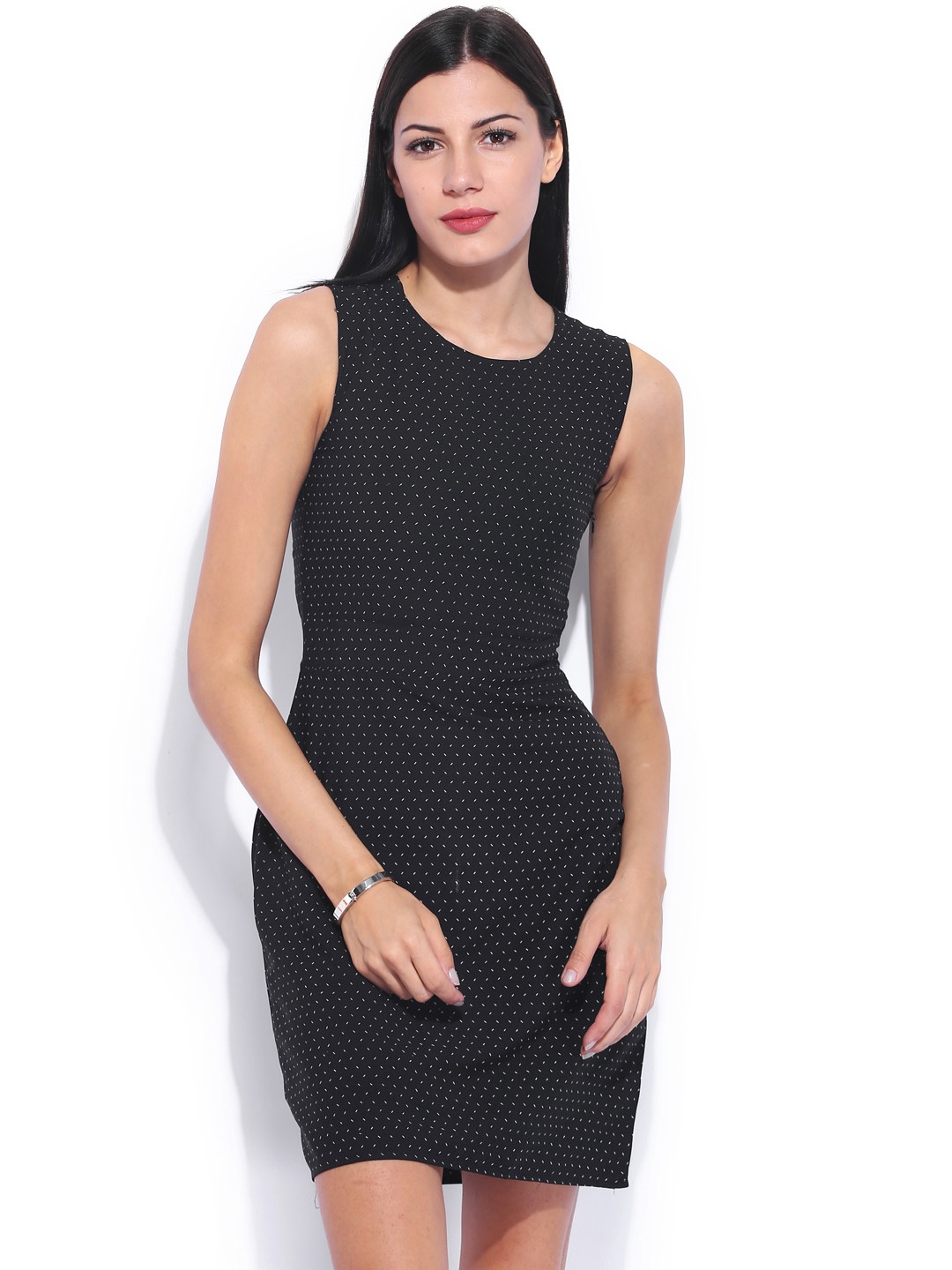 

Tokyo Talkies Black & White Printed Sheath Dress