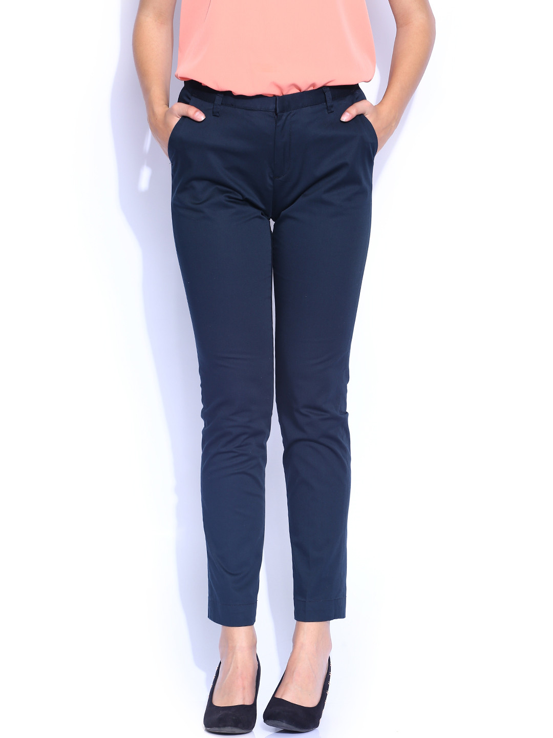 

Tokyo Talkies Navy Formal Trousers, Navy blue