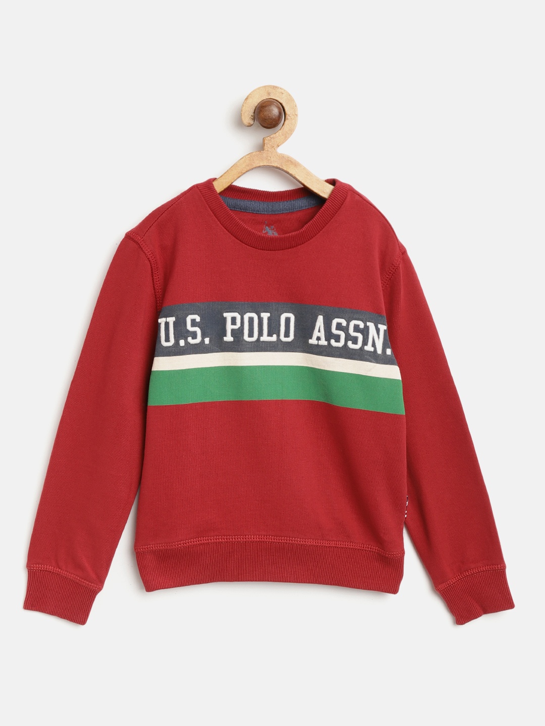 

U.S. Polo Assn. Kids Boys Red & Green Striped Sweatshirt