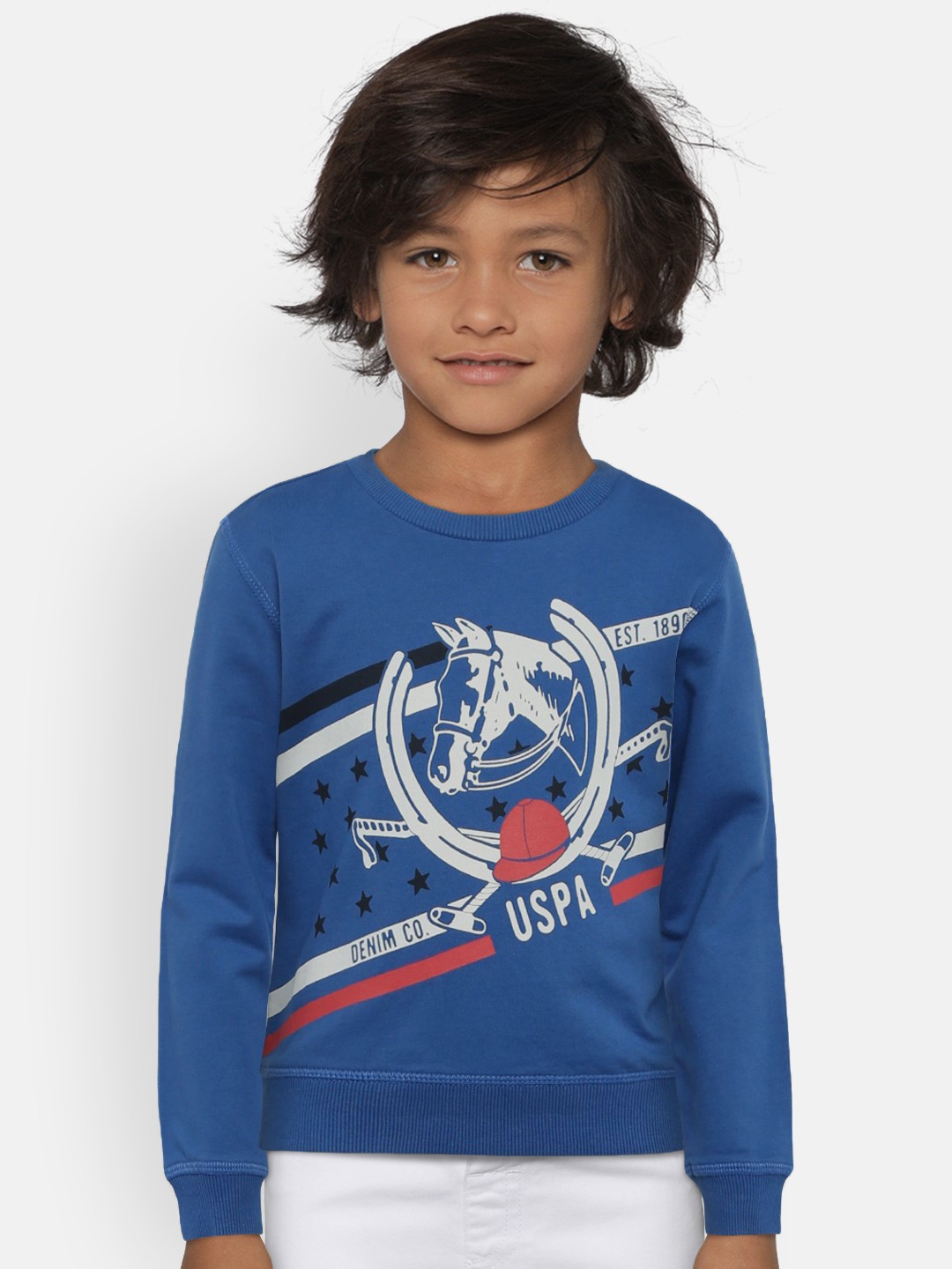 

U.S. Polo Assn. Kids Boys Blue Printed Sweatshirt