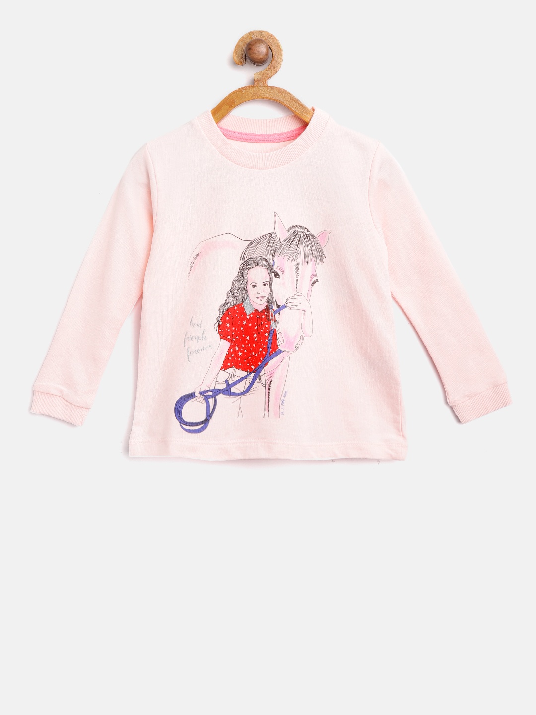 

U.S. Polo Assn. Kids Girls Pink & Red Printed Sweatshirt