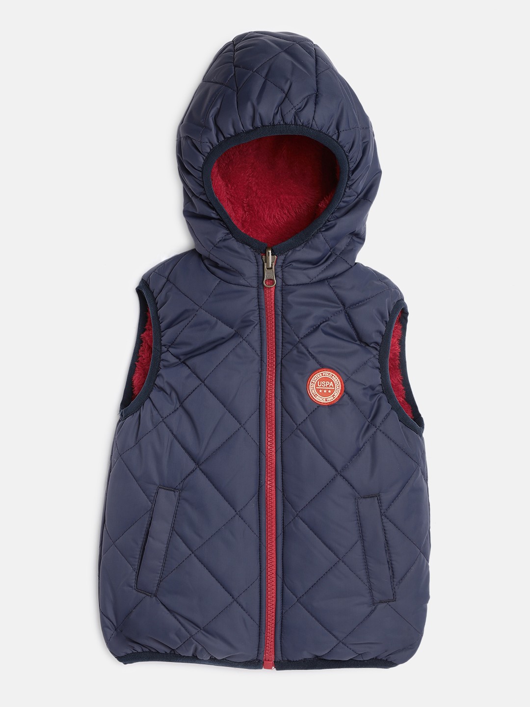 

U.S. Polo Assn. Kids Boys Navy Blue Solid Puffer Jacket