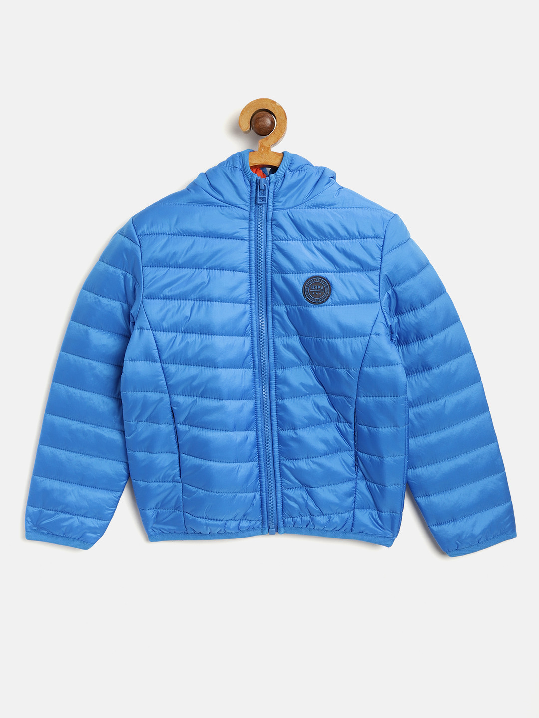 

U.S. Polo Assn. Kids Boys Blue Solid Hooded Puffer Jacket