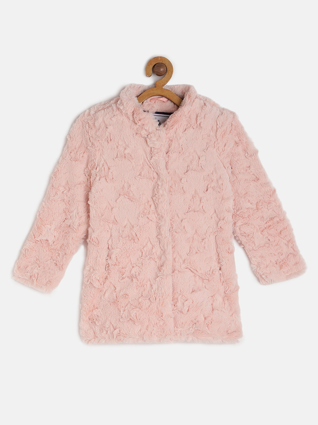 

U.S. Polo Assn. Kids Girls Pink Solid Open Front Jacket