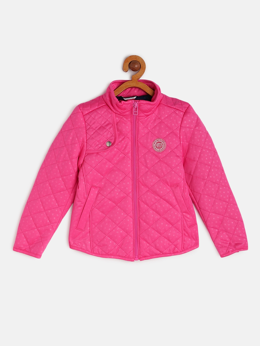 

U.S. Polo Assn. Kids Girls Pink Solid Puffer Jacket