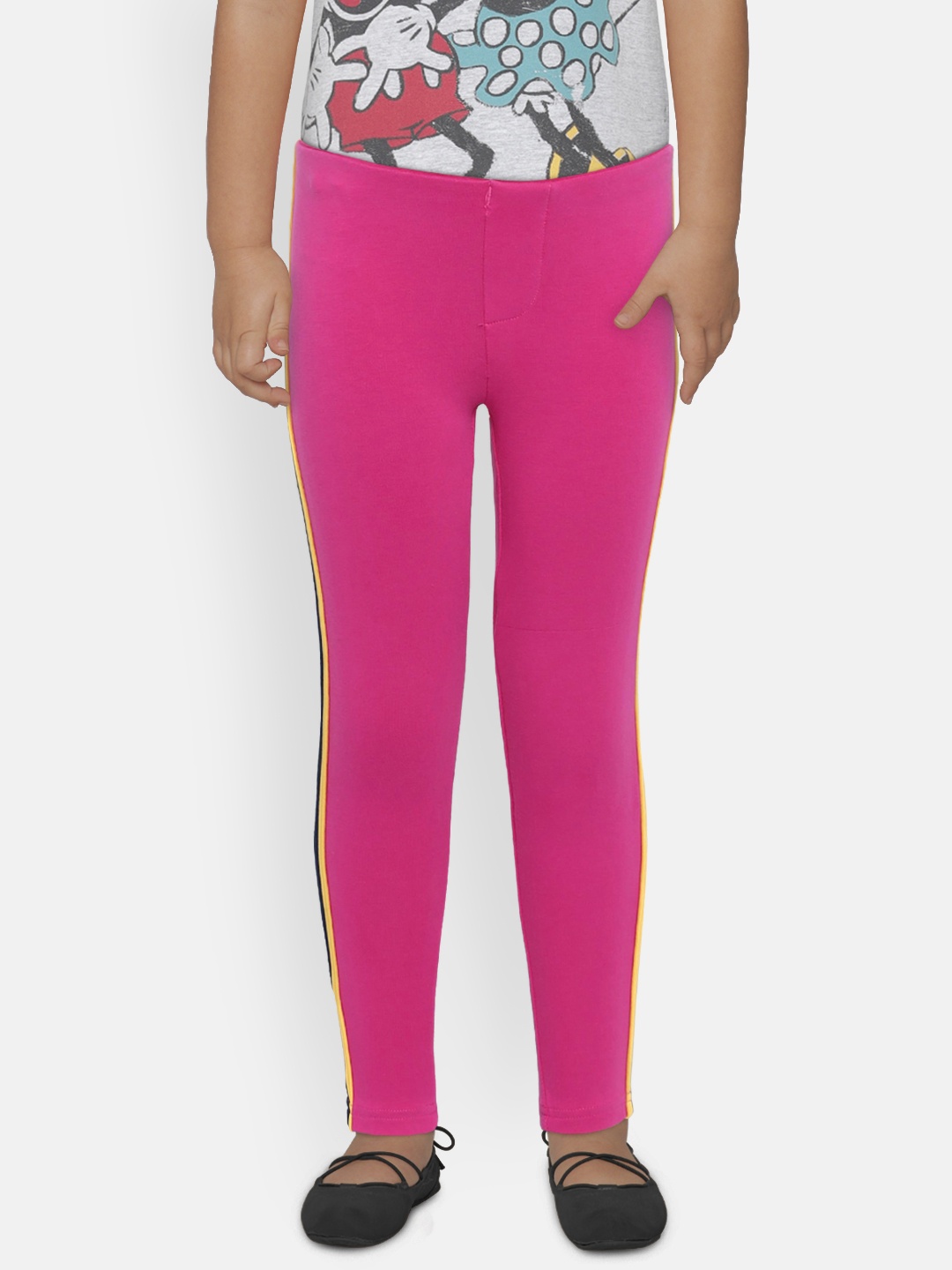 

U.S. Polo Assn. Kids Girls Pink Solid Slim-Fit Trackpants
