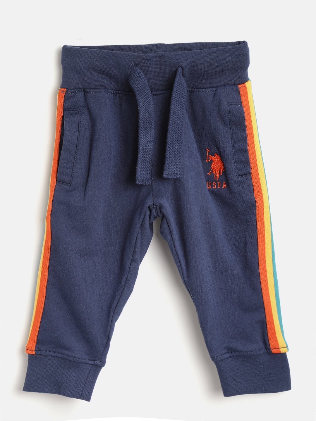 

U.S. Polo Assn. Kids Boys Navy Blue Solid Joggers