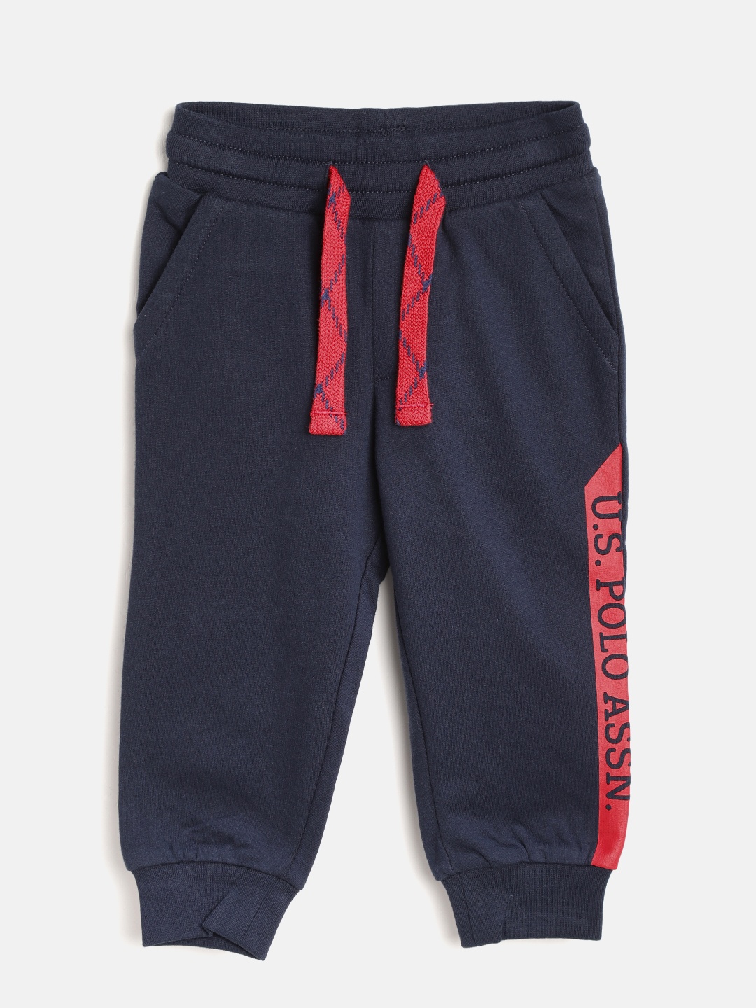

U.S. Polo Assn. Kids Boys Navy Blue Solid Joggers