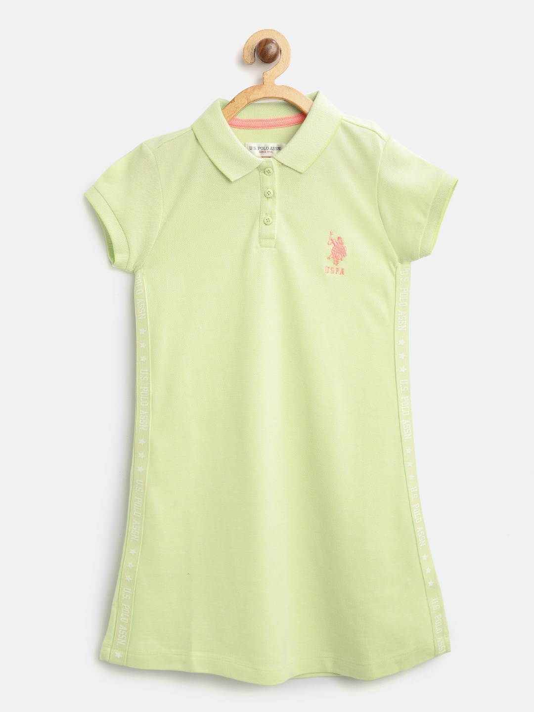 

U.S. Polo Assn. Kids Girls Green Solid T-shirt Dress
