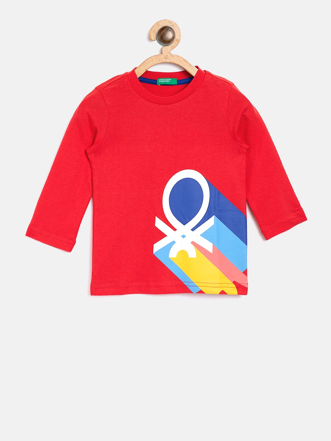 

United Colors of Benetton Boys Red Printed Round Neck T-shirt