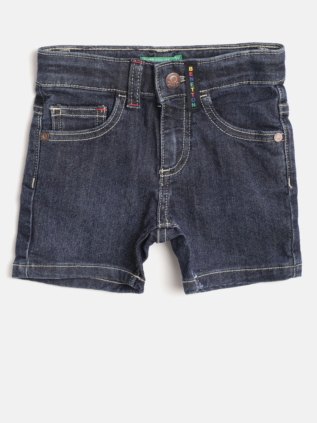 

United Colors of Benetton Boys Navy Solid Regular Fit Denim Shorts, Navy blue