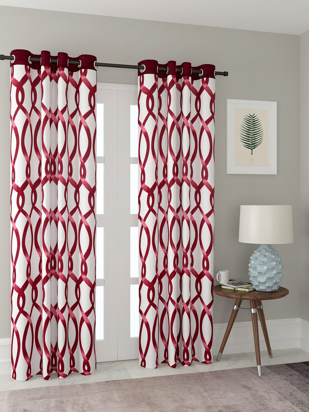 

Cortina Set of 2 Long Door Curtains, Maroon
