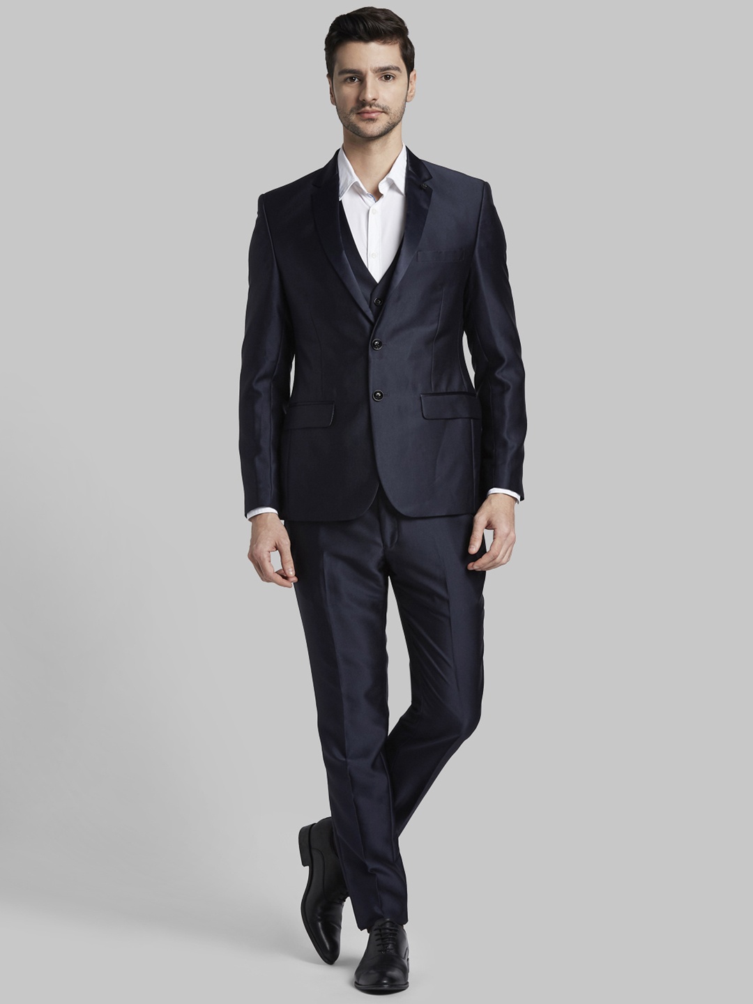 

Parx Men Navy Blue Single-Breasted Urban Fit Solid Suit