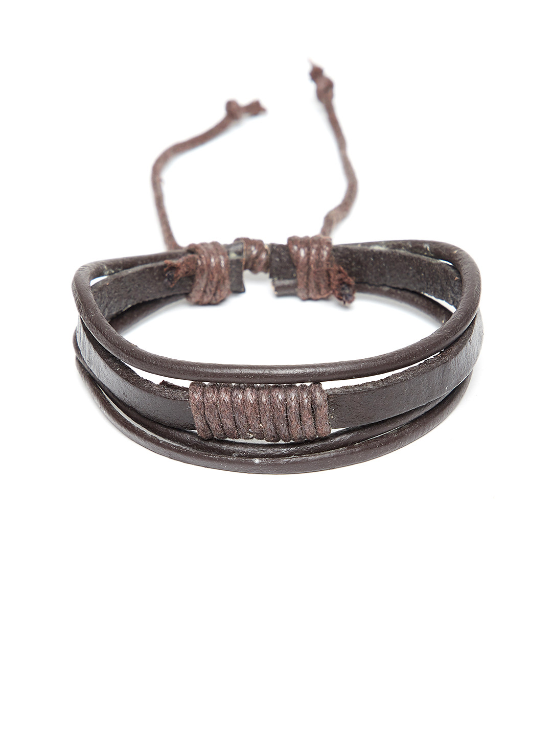 

Alvaro Castagnino Men Brown Leather Wraparound Bracelet