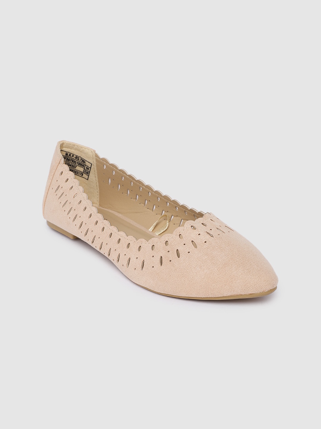 

People Women Nude-Coloured Cut Work Ballerinas, Beige