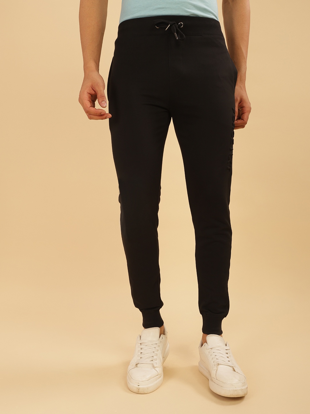 

Force NXT Men Solid Pack of 1 Super Combed Cotton Jogger, Black