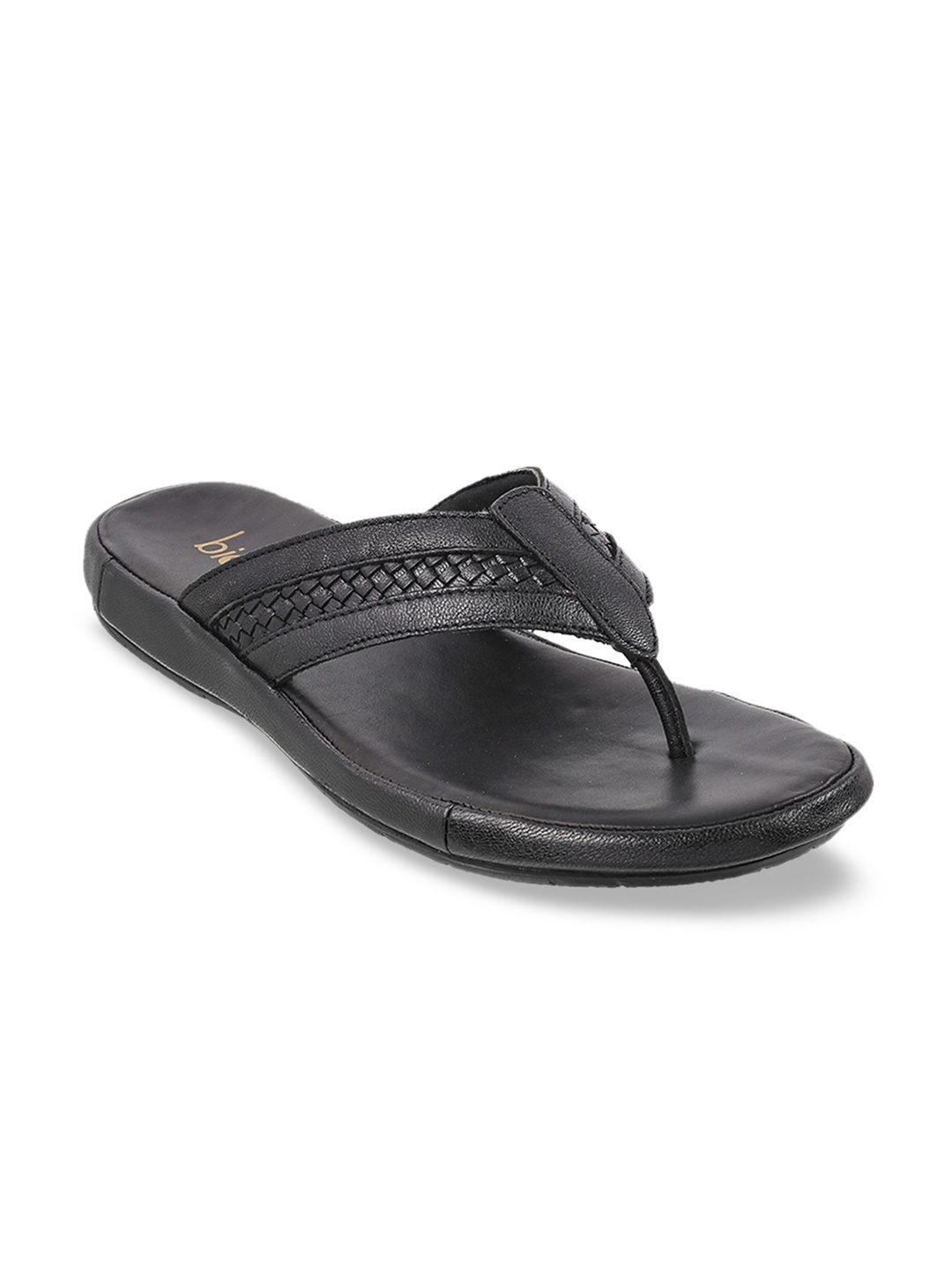 

Metro Men Black Leather Sandals